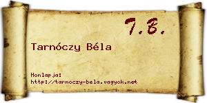 Tarnóczy Béla névjegykártya