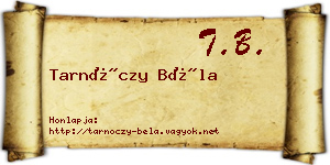 Tarnóczy Béla névjegykártya