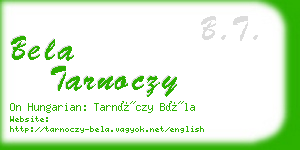 bela tarnoczy business card